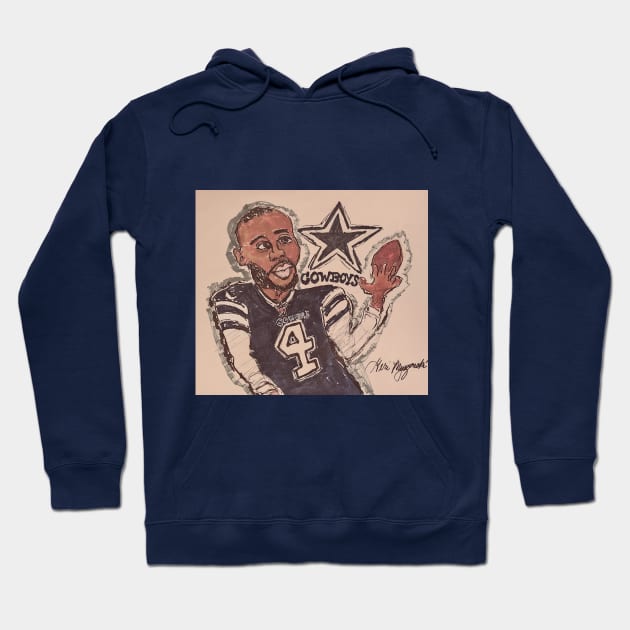 Dallas Cowboys Dak Prescott Hoodie by TheArtQueenOfMichigan 